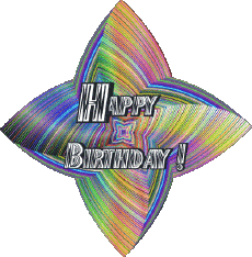 Messagi Inglese Happy Birthday Abstract - Geometric 018 
