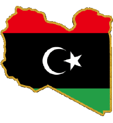 Bandiere Africa Libia Carta Geografica 