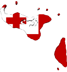 Bandiere Oceania Tonga Carta Geografica 