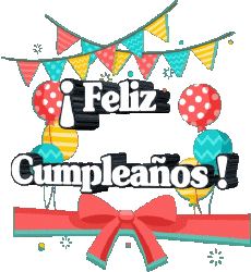 Messages Spanish Feliz Cumpleaños Globos - Confeti 006 