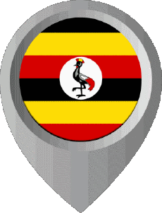 Banderas África Uganda Marcador de ubicación 