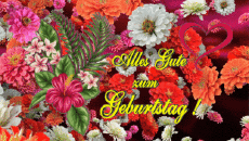 Messagi Tedesco Alles Gute zum Geburtstag Blumen Sfondo animato 004 
