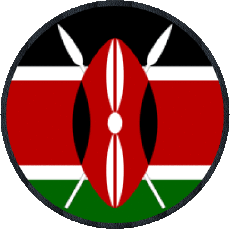 Drapeaux Afrique Kenya Rond 