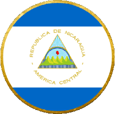 Drapeaux Amériques Nicaragua Rond 