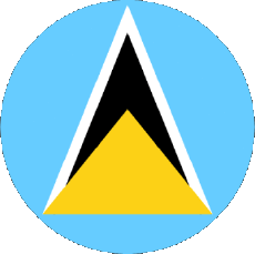 Drapeaux Amériques Sainte Lucie Rond 