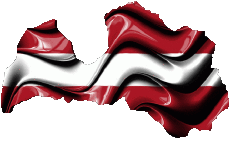 Flags Europe Latvia Map 