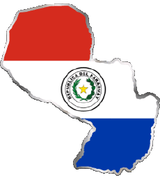 Flags America Paraguay Map 