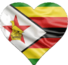 Banderas África Zimbabue Corazón 