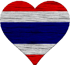 Bandiere Asia Thailandia Cuore 