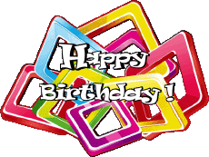 Mensajes Inglés Happy Birthday Abstract - Geometric Fondo transparente 017 