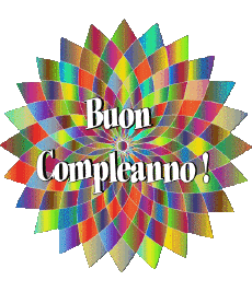 Messages Italian Buon Compleanno Astratto - Geometrico 022 
