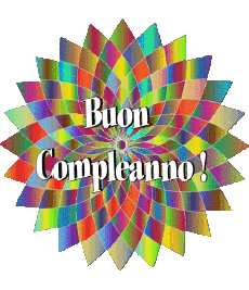 Messages Italien Buon Compleanno Astratto - Geometrico Fond Transparent 022 