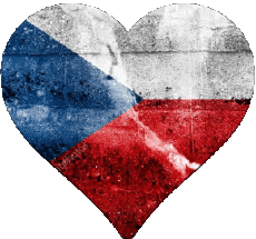 Banderas Europa República Checa Corazón 