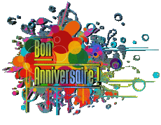 Nachrichten Französisch Bon Anniversaire Abstrait - Géométrique Transparenter Hintergrund 008 