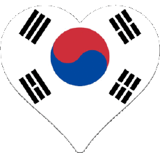 Flags Asia South Korea Heart 