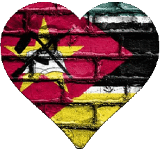 Fahnen Afrika Mozambique Herz 