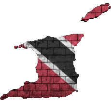 Fahnen Amerika Trinité et Tobago Karte 