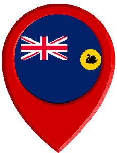 Flags Oceania Australia Western Australia Location Pin 
