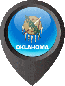 Drapeaux Amériques U.S.A - Etats Oklahoma Epingle de Localisation 