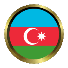 Fahnen Asien Aserbaidschan Rund - Ringe 