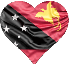 Bandiere Oceania Papua Nuova Guinea Cuore 