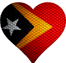 Bandiere Asia Timor Est Cuore 