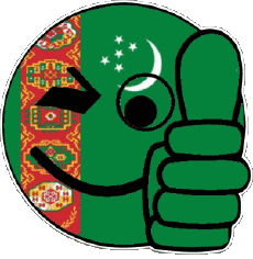 Drapeaux Asie Turkménistan Smiley - OK 