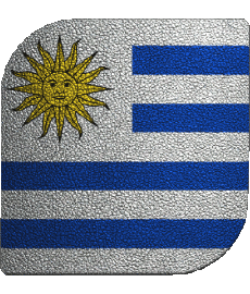 Drapeaux Amériques Uruguay Carré 