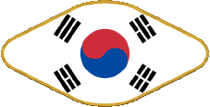 Bandiere Asia Corea del Sud Ovale 02 