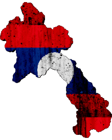 Fahnen Asien Laos Karte 