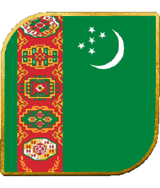 Bandiere Asia Turkmenistan Quadrato 