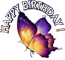 Mensajes Inglés Happy Birthday Butterflies 001 