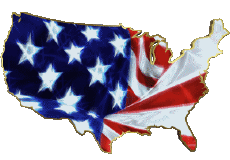 Flags America U.S.A - National Map 