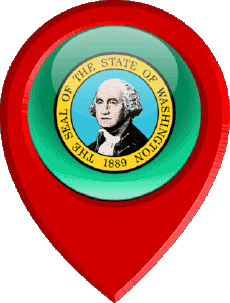 Fahnen Amerika U.S.A - States Washington Standort-Pin 