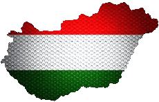 Flags Europe Hungary Map 