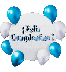 Messagi Spagnolo Feliz Cumpleaños Globos - Confeti 010 