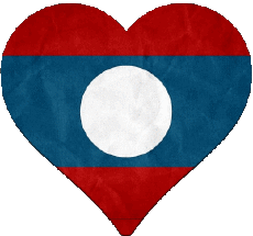 Fahnen Asien Laos Herz 