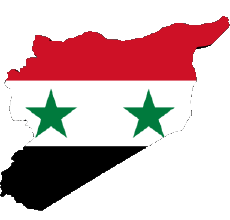 Banderas Asia Siria Mapa 