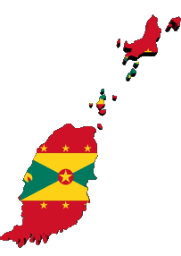 Banderas América Islas granada Mapa 