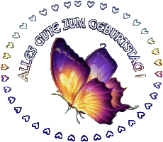 Mensajes Alemán Alles Gute zum Geburtstag Schmetterlinge 001 