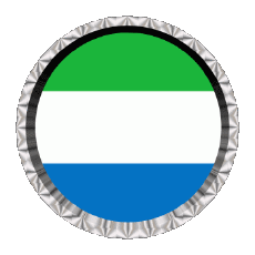 Fahnen Afrika Sierra Leone Rund - Ringe 