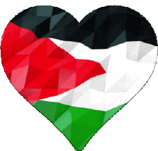 Flags Asia Palestine Heart 