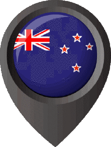 Flags Oceania New Zealand Location Pin 