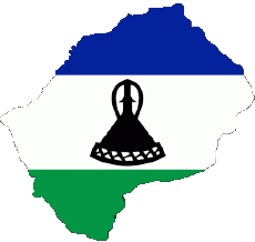Fahnen Afrika Lesotho Karte 