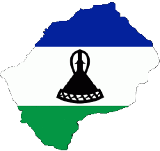 Flags Africa Lesotho Map 
