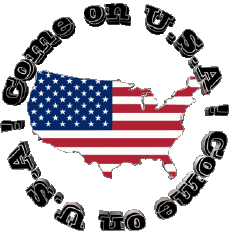 Messagi Inglese Come on U.S.A Map - Flag 