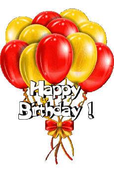 Mensajes Inglés Happy Birthday Balloons - Confetti 007 