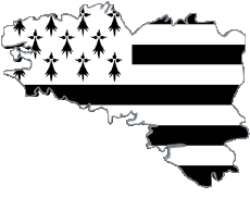 Drapeaux France Régions Bretagne carte 