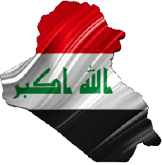 Fahnen Asien Irak Karte 