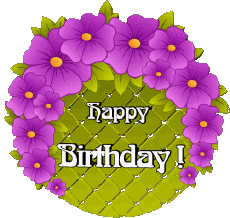 Messages Anglais Happy Birthday Floral 019 